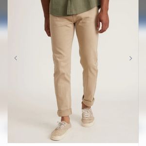 Marine Layer 5 Pocket Twill Pant Straight Fit in Khaki 33x32